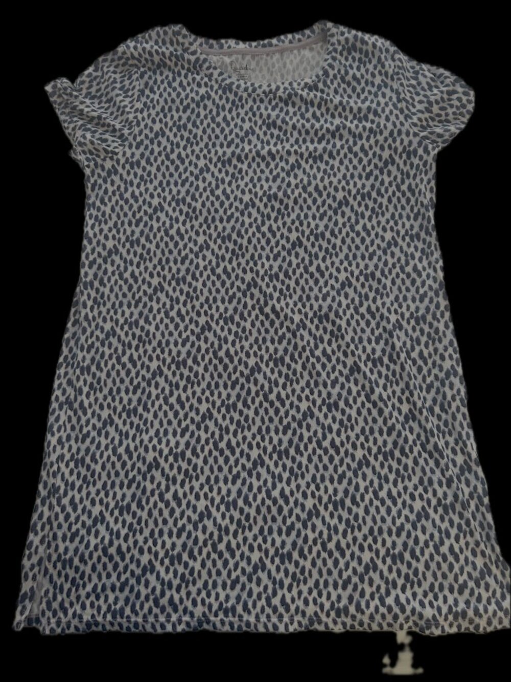 Roudelain Short-Sleeve Stretch Nightshirt, Painted Leopard Print